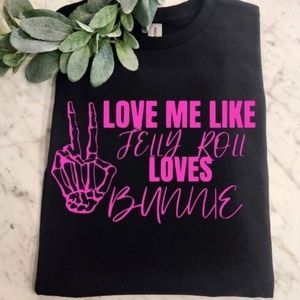 Jelly roll shirt love me like jelly roll loves bunnie cute popular trending